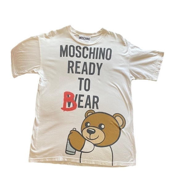 READY TO BEAR Moschino slogan tee - Picture 1 of 9
